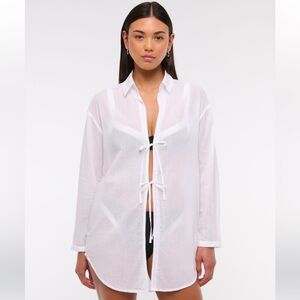 Abercrombie & Fitch Tie-Front Shirt Dress Coverup